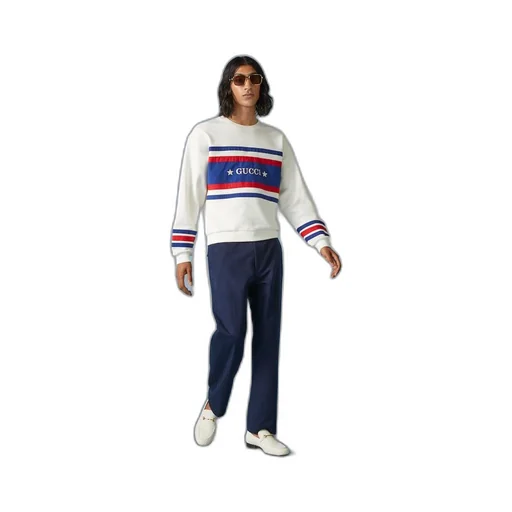 Cotton trouser with Double G embroidery