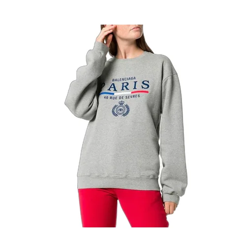 Crown Solid Color Alphabet Logo Pullover Hoodie Gray