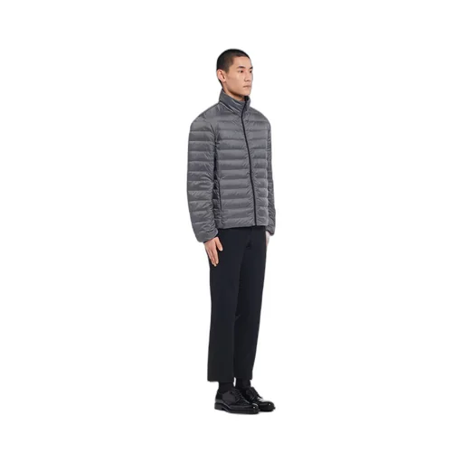 Cropped technical fabric down jacket