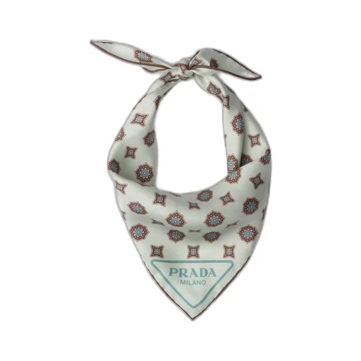 Printed silk twill scarf