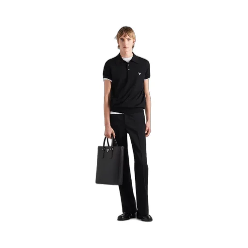 Superfine wool polo shirt