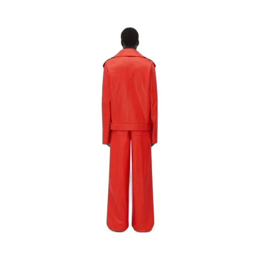 Leather Blouson With Wide Collar