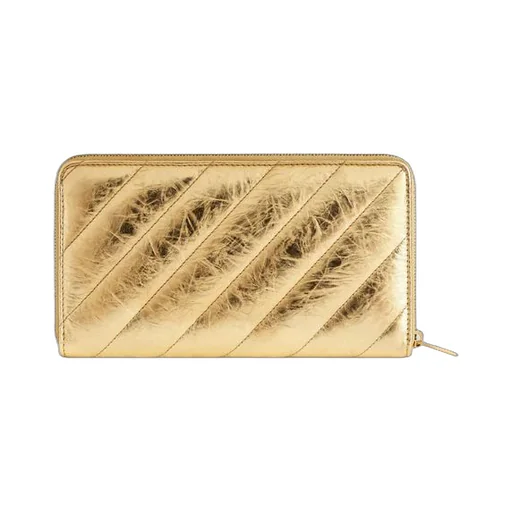 Crush Continental Wallet Metallized Quilted