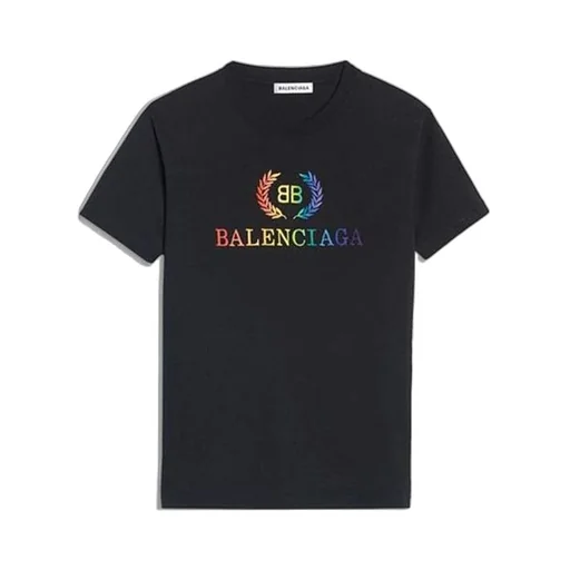 Rainbow Gradient Logo Round Neck T-Shirt