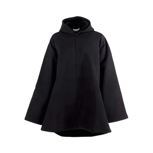Solid Color hooded Loose Fit Hoodie Black