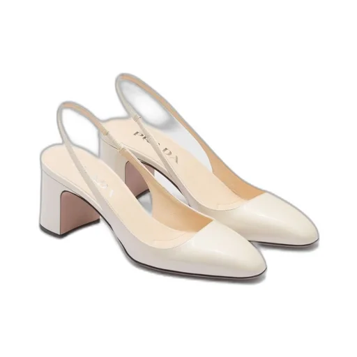 Patent-leather slingback pumps