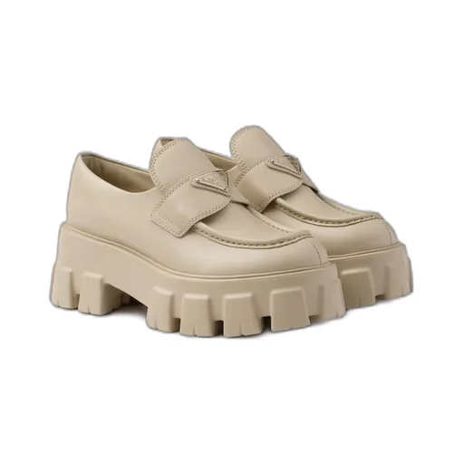 Brushed leather Monolith loafers