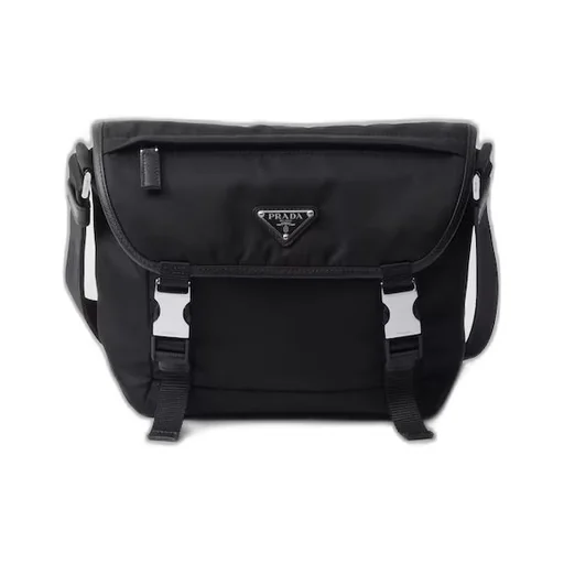 Re-Nylon and Saffiano leather shoulder bag