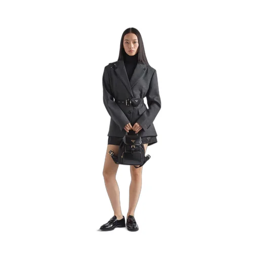 Medium Re-Nylon and brushed leather backpack