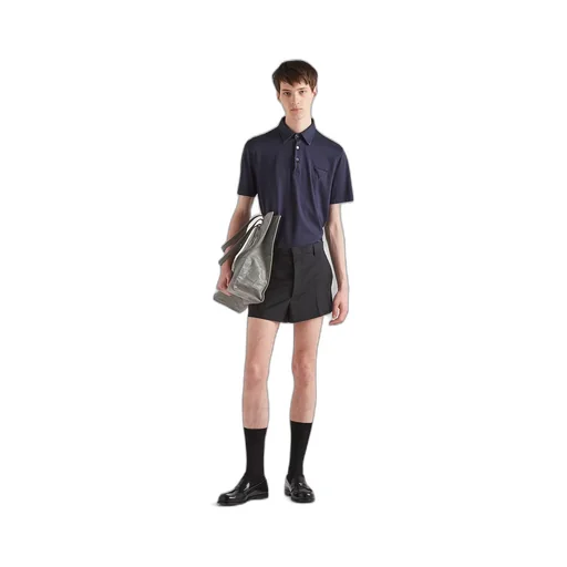 Short-sleeved cotton polo shirt