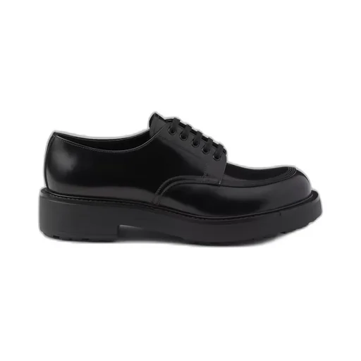 Brushed leather derby shoes