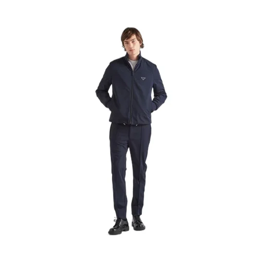 Stretch technical fabric zipper sweatshirt