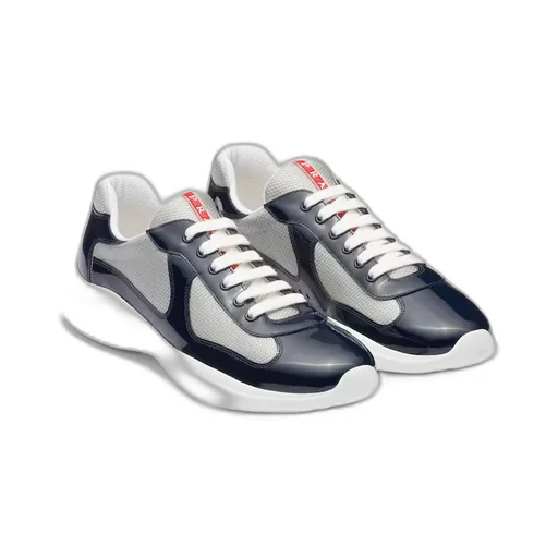 Patent leather and technical fabric Prada America's Cup sneakers