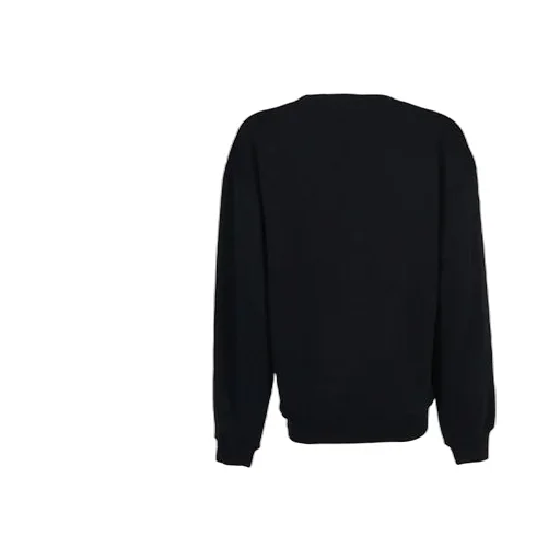Logo Printing Cotton Round-neck Swea Black