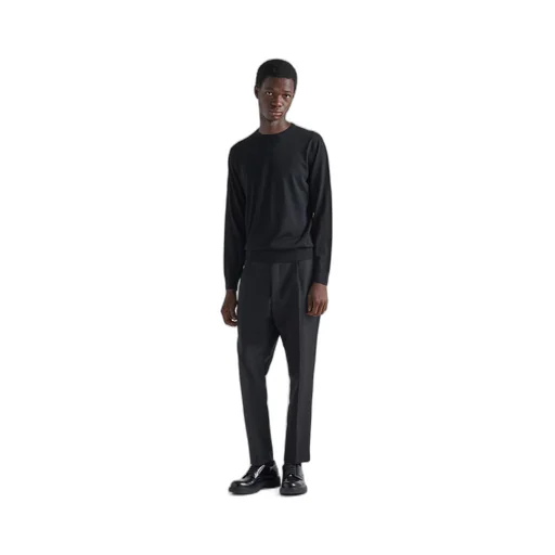 Superfine wool crew-neck sweater