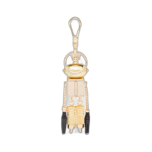 Saffiano leather robot keychain trick