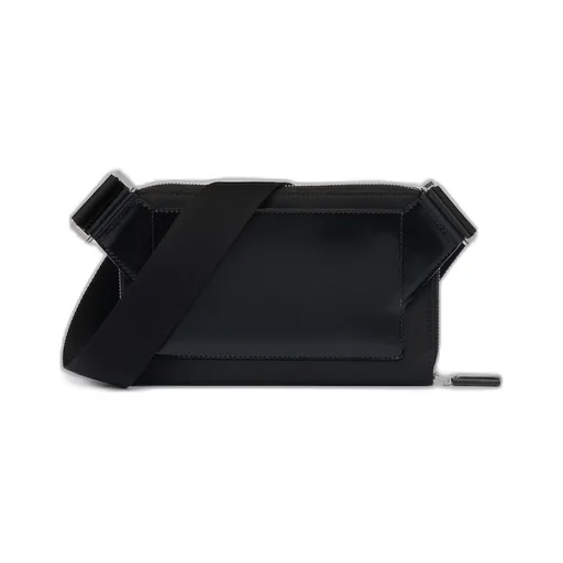 Re-Nylon and brushed leather shoulder bag