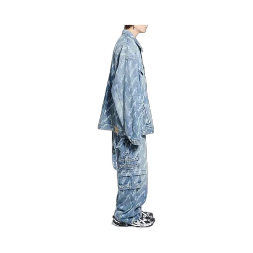 Allover Script Logo Denim Jacket