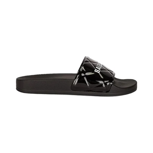 Quilted Logo Rubber Slides Sandals