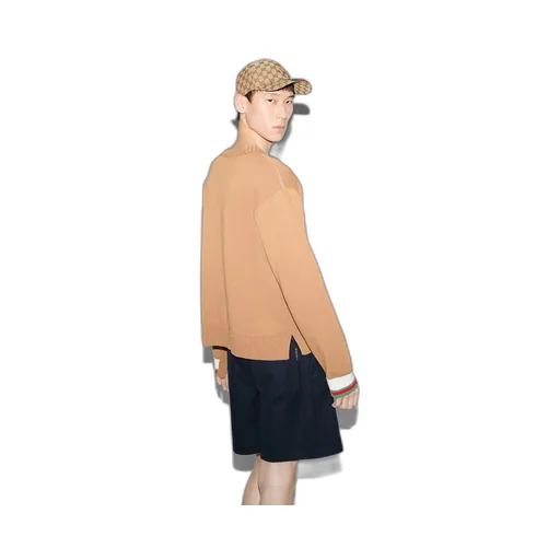 Cotton sweater with Gucci intarsia