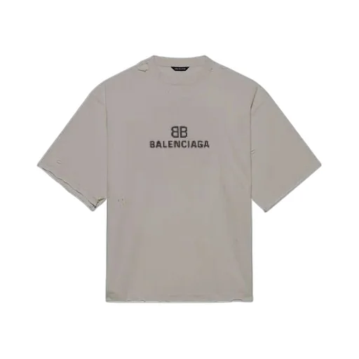 Mosaic Logo BB Alphabet Loose Hole Distress T-Shirt