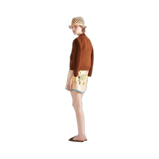 Printed silk twill mini-dress