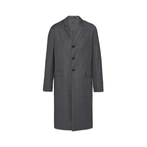 Single-breasted wool coat