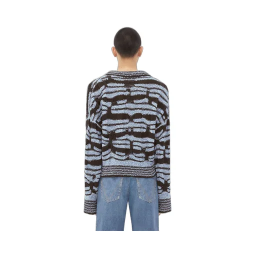 Distorted Stripe Cotton Jumper