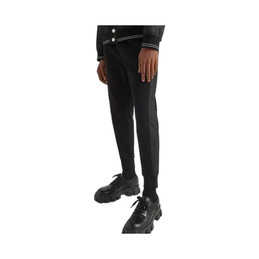 Cotton fleece joggers with Re-Nylon details