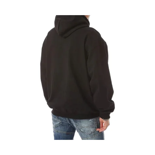 Dropped Shoulder Sleeves Alphabet Hoodie Black