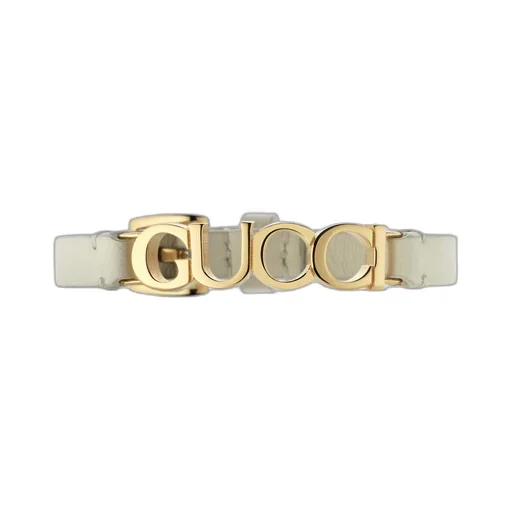 Leather bracelet with Gucci script