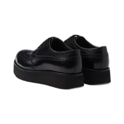 Brushed leather derby brogues