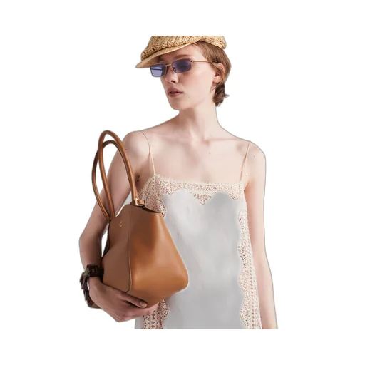 Embroidered, lace-trimmed linen dress