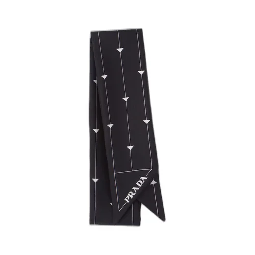 Printed silk twill scarf