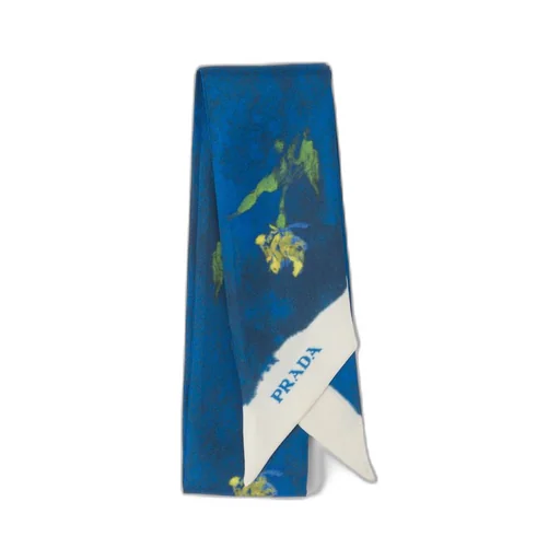 Printed silk twill scarf