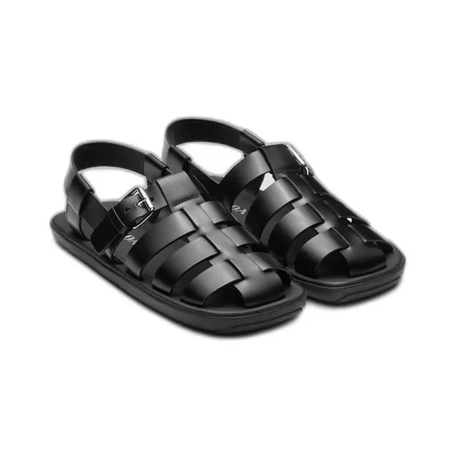 Brushed leather sandals