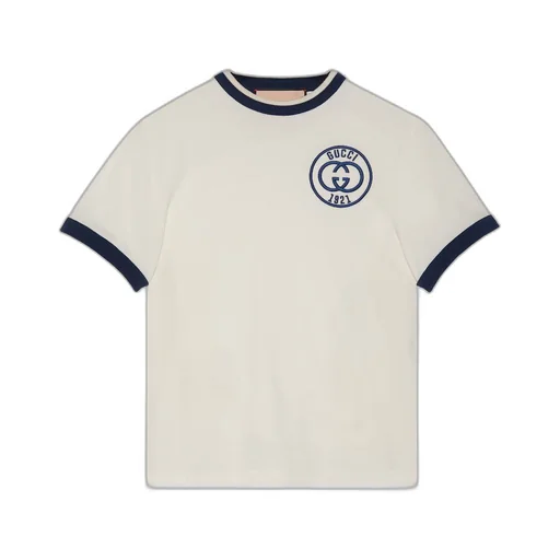 Cotton jersey T-shirt with Gucci embroidery