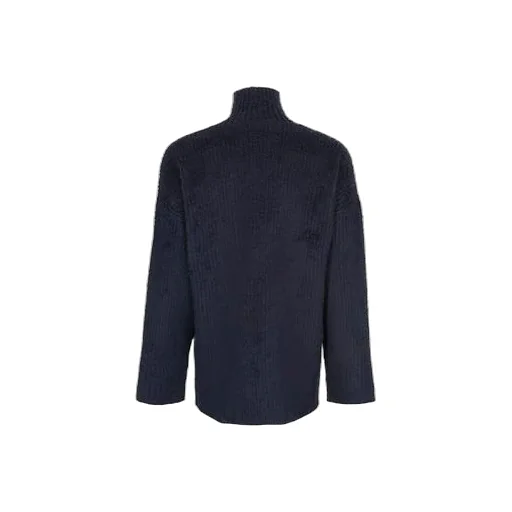 Brushed Cotton Scribble Logo Turtleneck Jersey Sweater