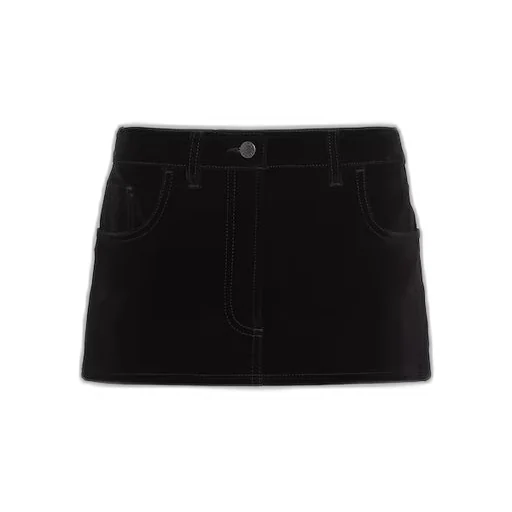 Velvet denim miniskirt