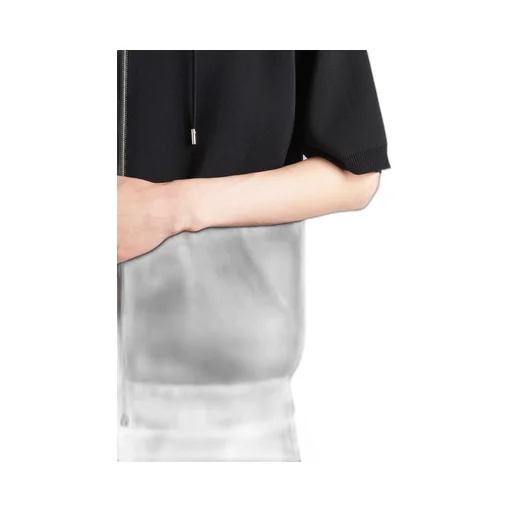 Cotton and viscose knit hoodie