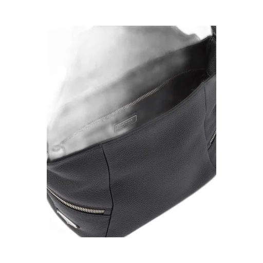 Leather bag with shoulder strap
