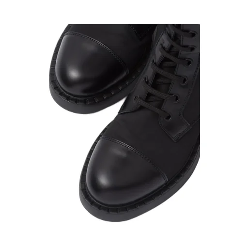 Brushed leather and Re-Nylon boots