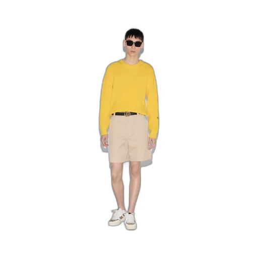 Cotton sweater with Gucci intarsia