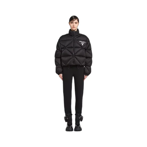 Re-Nylon Gabardine cropped down jacket