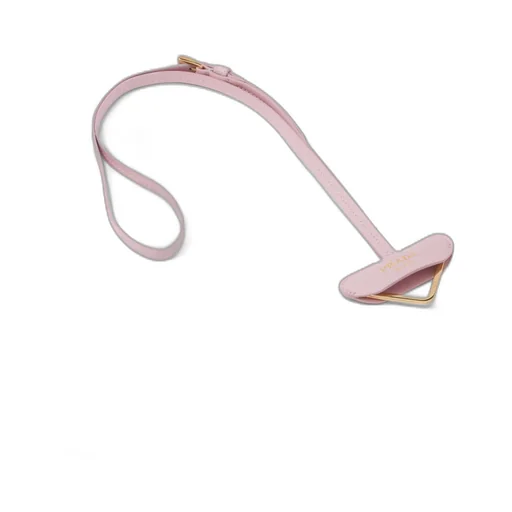 Saffiano leather and metal keychain