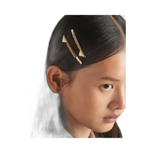 Embellished brass hair clip