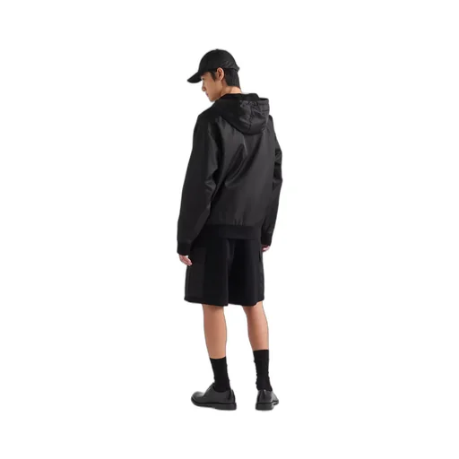 Cotton fleece Bermudas with Re-Nylon details