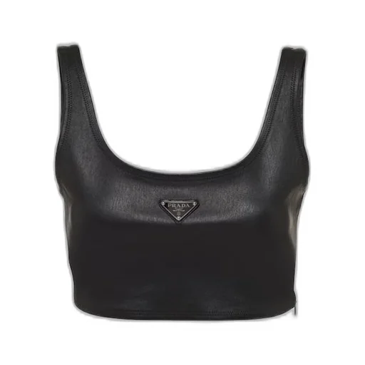 Stretch nappa leather top