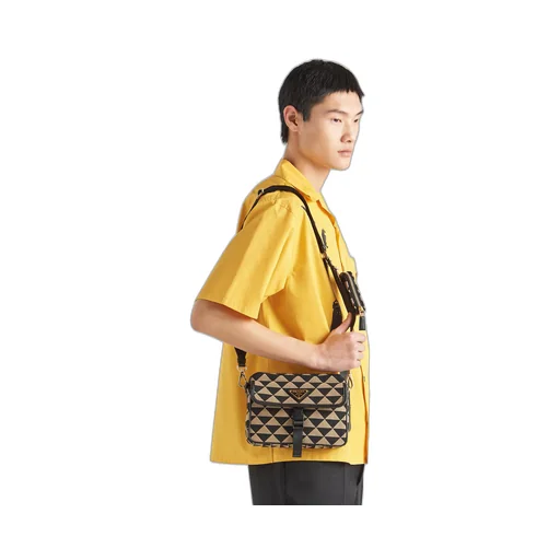 Prada Symbole embroidered fabric bag