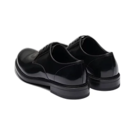 Brushed leather lace-up shoes